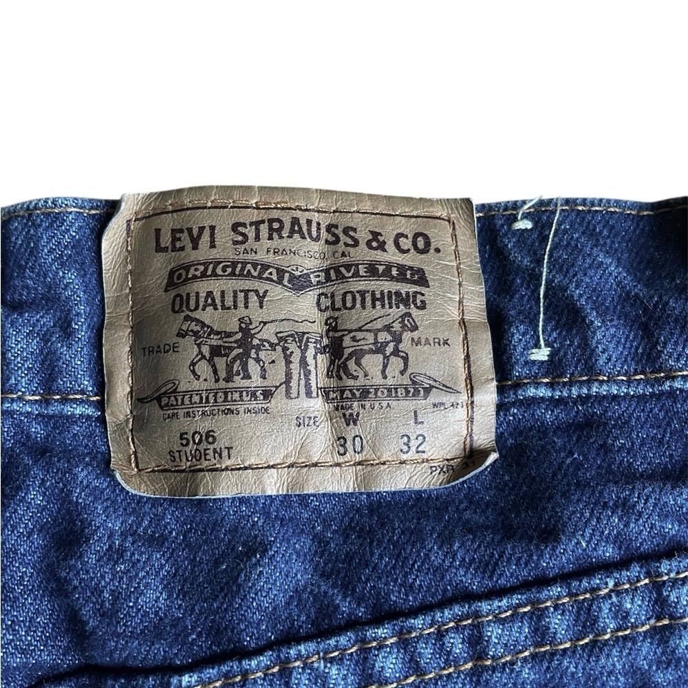 RARE Vintage Levi’s Orange Tab 506 Student Mid Rise Straight Leg Dark Wash Jeans - Picture 4 of 6